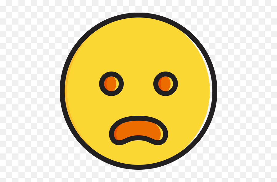 Frowning Face With Open Mouth Emoji Icon Of Colored Outline - Happy,Hand Over Mouth Emoji