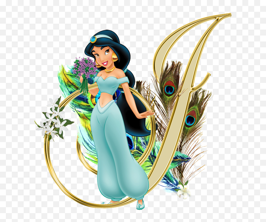The Disney Princess Flower Alphabeth Part 1 - Disney Disney Jasmine And Aladdin Clipart Emoji,Disney Characters + Emotions