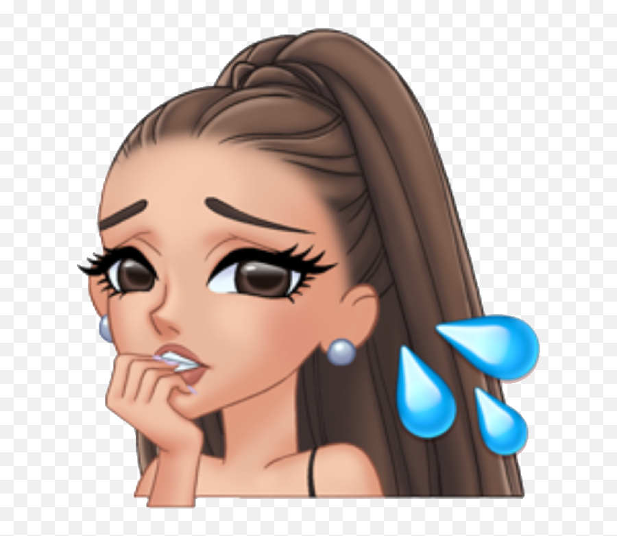Arimoji Nervous Sweat Sticker - Ariana Grande Arimoji Gif Emoji,Biting Nails Emoji