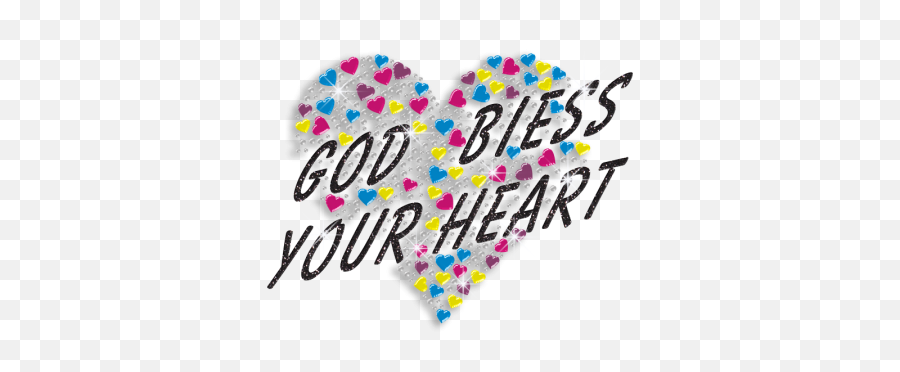 Colorful God Bless Your Heart Iron - On Transfer Motif Cstown Girly Emoji,Gold Is The Emotion Of God