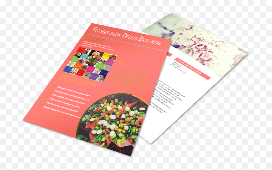 Flower Shop Brochure Design - Horizontal Emoji,Dealing With Emotions Brochure Or Pamphlet