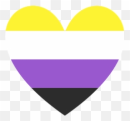 Bisexual Humor - Nonbinary Pride Flag Heart Emoji,Bisexuality Emoji