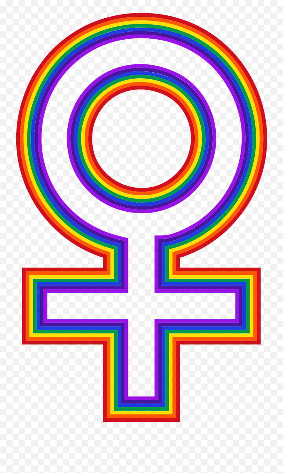 Female Symbol Rainbow Transparent Png - Stickpng Dot Emoji,Lesbian Emojis