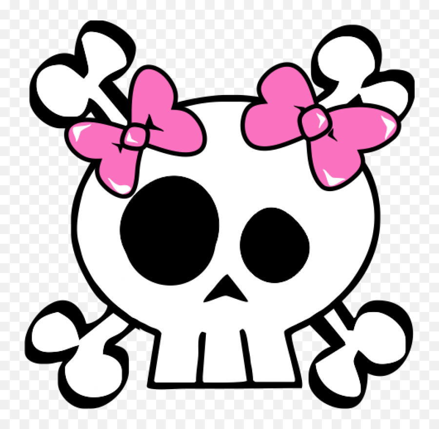 Girly Skull And Crossbones Png U0026 Free Girly Skull And - Girly Skull Clipart Emoji,Skull And Crossbone Emoji