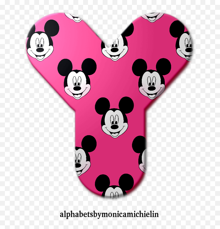 Monica Michielin Alphabets Pink Mickey Alphabet Numbers Emoji,Mickey Head Out Of Heart Emojis