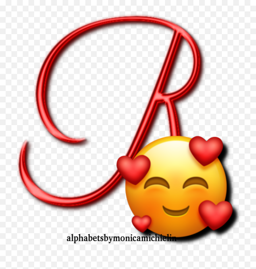 Monica Michielin Alphabets Red Hearts Smile Alphabet Emoji,(r) Emoticon