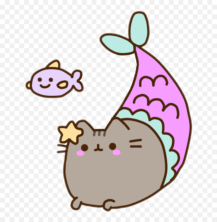 Pink Coloring Food Pusheen Cat Book - Mermaid Pusheen Emoji,Pusheen Emotions