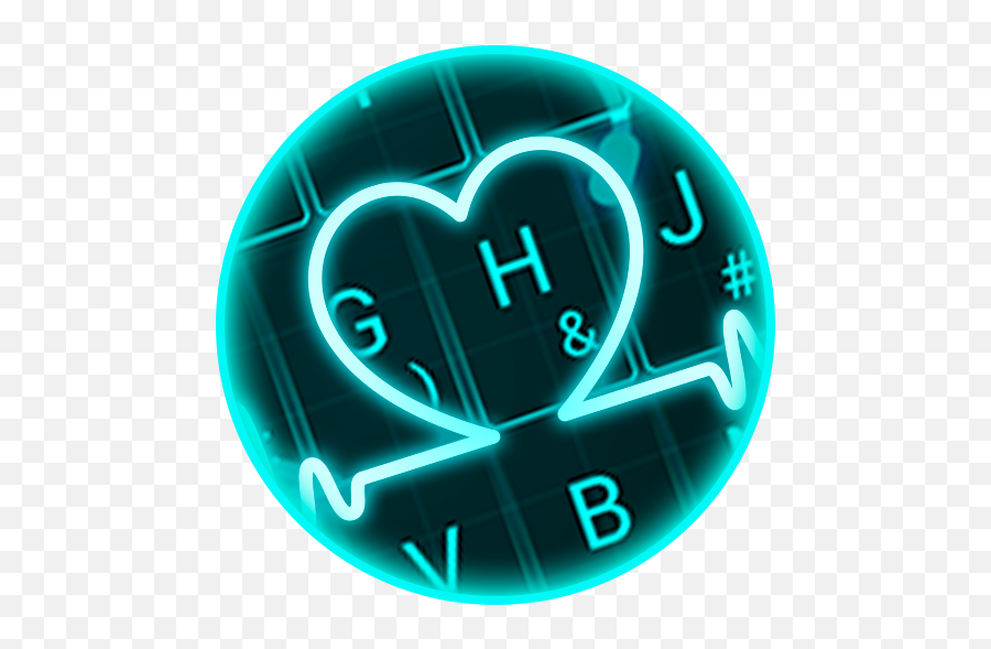 Live Neon Blue Heart Keyboard Theme 66232019 Apk Download Emoji,Emoticons 