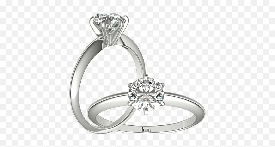 Singapore - Made Moissanite Engagement Rings Luna Emoji,Wedding Rings Emoji