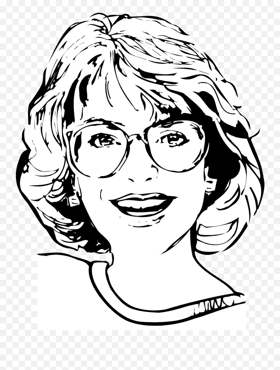 Faces Clipart Black And White Faces Black And White - Female Face Clipart Black And White Emoji,Boy Glasses Lightning Bolt Emoji