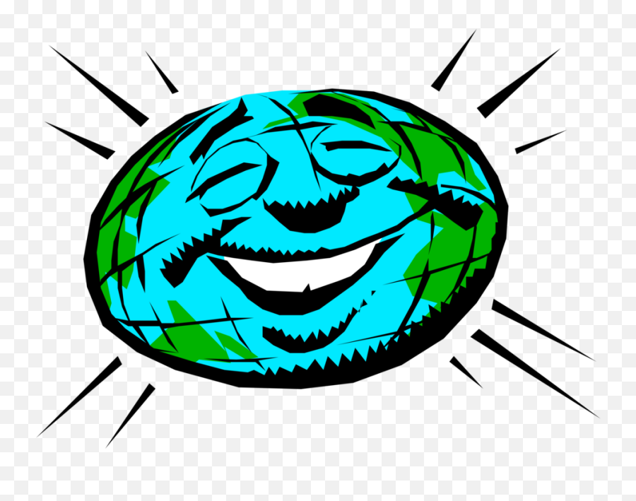 Humanoid Mother Earth Beaming And Smiling - Vector Image Earth Clip Art Emoji,Earth Emoticon