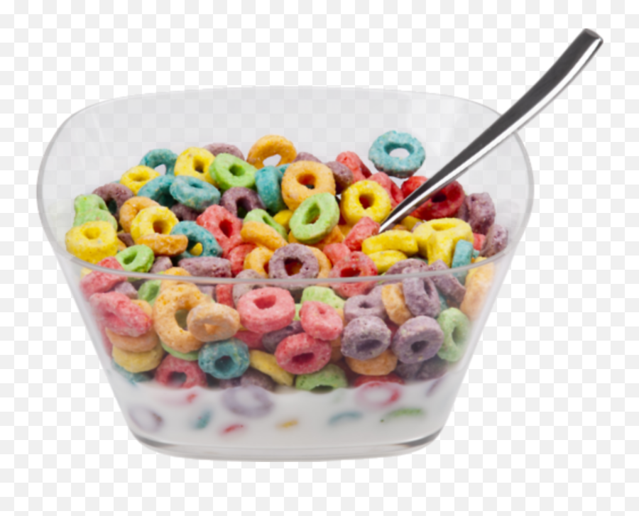 Cereal Breakfast Food Edible Snack Sticker By Jaklynn - Froot Loops Bowl Emoji,Emoji Party Snacks