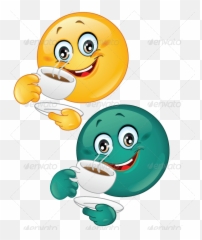 Emoticon - Emoji Tea Cup Cartoon,Gangster Emoticon