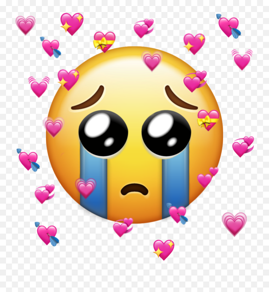 Emoji Crylove Hearts Cute Meme Sticker - Kermit Emojis,Heart Emoji Reaction Meme