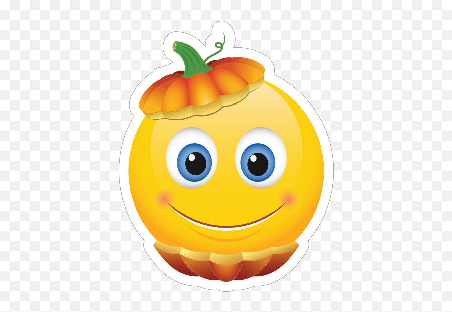 Cute Pumpkin Head Emoji Sticker - Thanksgiving Emoji,Pumpkin Emoji