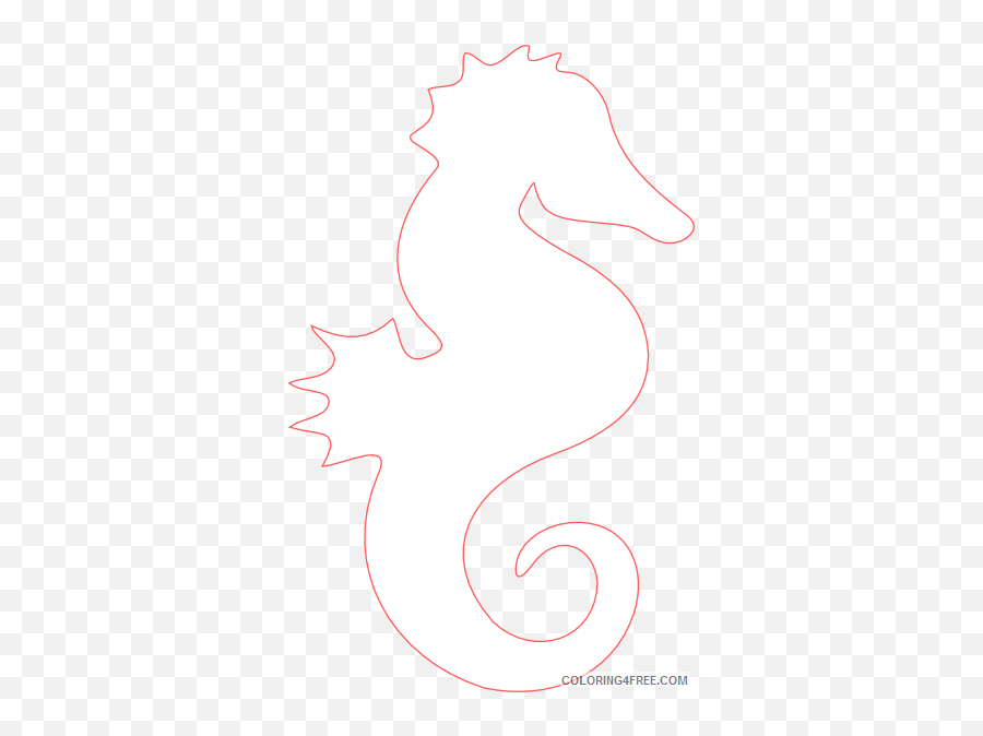 Seahorse Outline Coloring Pages Coral Outline White Seahorse - Decorative Emoji,100 Emoji Pumpkin Stencil