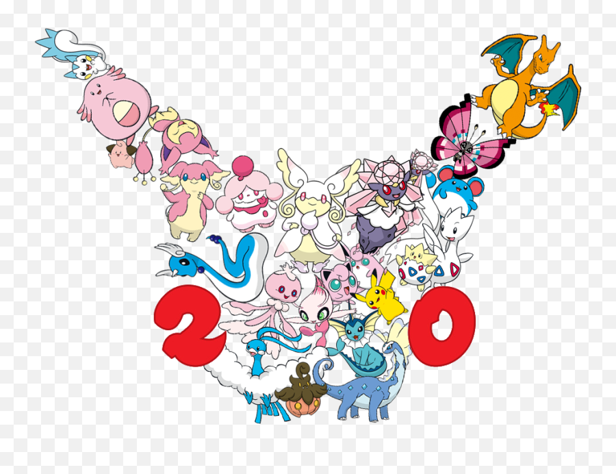 Happy 20th Anniversary Pokemon - 20th Anniversary Pokemon Emoji,Pokemon Generation 6 Pokemon Super Mystery Dungeon Emotions