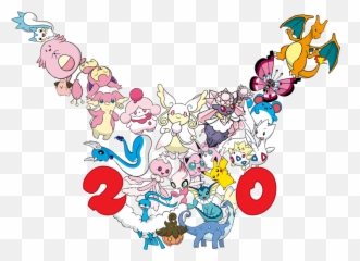 Happy 20th Anniversary Pokemon - 20th Anniversary Pokemon Emoji,Pokemon Generation 6 Pokemon Super Mystery Dungeon Emotions