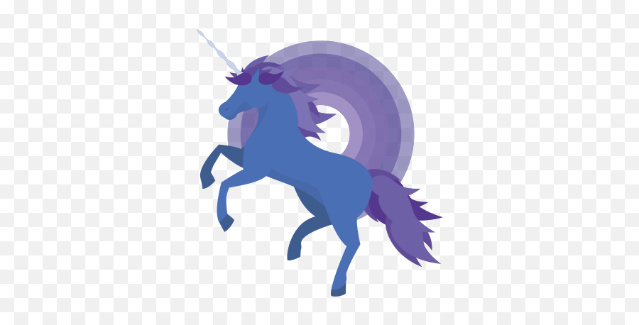Blue And Purple Unicorn Form Illustration Decal - Tenstickers Unicorn Emoji,Pictures Of Unicorn Emoji Pillows