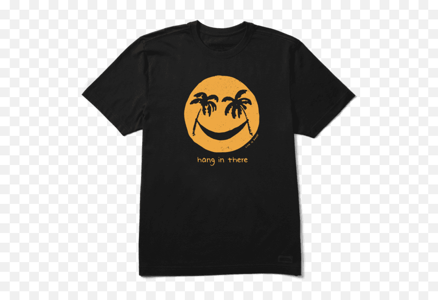 Menu0027s Hang In There Hammock Crusher Tee Life Is Good - Life Is Good Shirts Vintage Emoji,Hawaiian Flower Emoticon