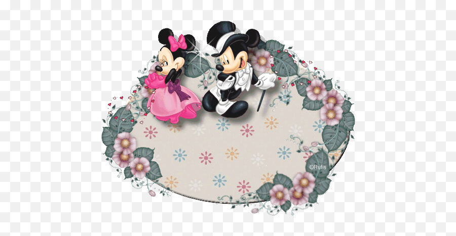 Gifs Y Fondos Pazenlatormenta Mickey Mouse Y Minnie - Buon Anniversario Di Matrimonio Emoji,Contented Flower Girl Emoticon