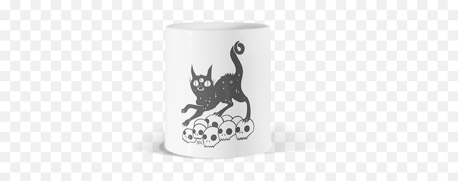 Domestic Cat Mugs Design By Humans - Black Cat Emoji,Black Neko Emoticon