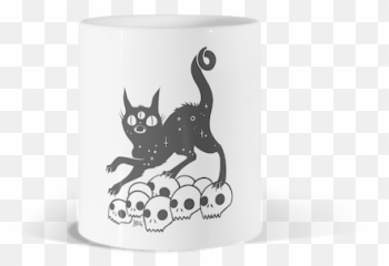 Domestic Cat Mugs Design By Humans - Black Cat Emoji,Black Neko Emoticon