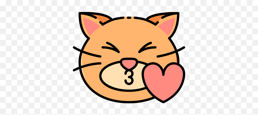 Gato - Iconos Gratis De Animales Emoji,Emoticon Gato Beso