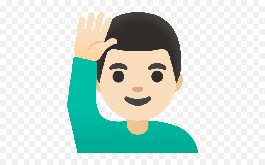 U200d Man Raising Hand Light Skin Tone Emoji,Emoji For Youtube Comments Raise Hand