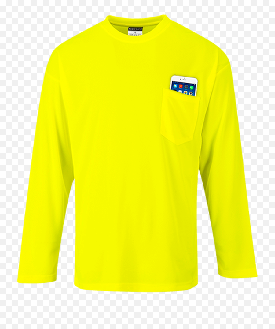 Portwest S579 Long Sleeve Pocket T - Shirt Long Sleeve Emoji,Fire Emoji Shirt