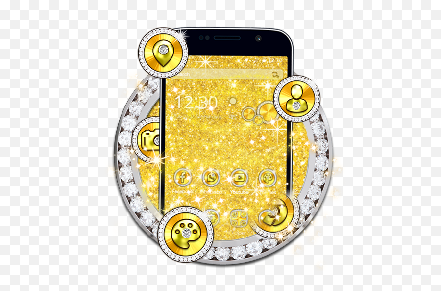 Golden Glitter 2d Theme - Smartphone Emoji,Emoji Keyboard For Oppo