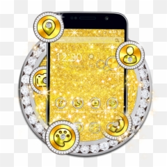 Golden Glitter 2d Theme - Smartphone Emoji,Emoji Keyboard For Oppo