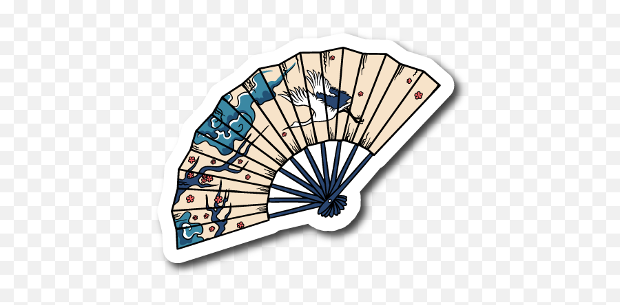 Japanese Fan Symbol Vinyl Sticker - Folding Emoji,Japanese Fan Emoji