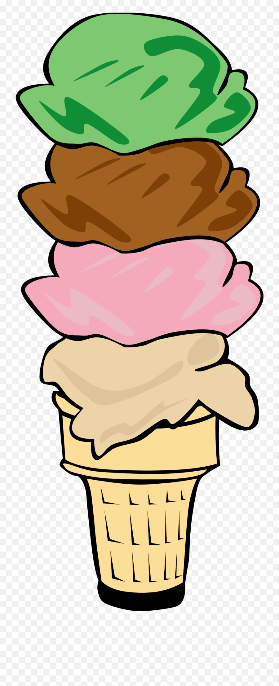 4 Scoop Ice Cream Cartoon - Clip Art Library 4 Scoop Ice Cream Clipart Emoji,Ice Cream Queen Emoji