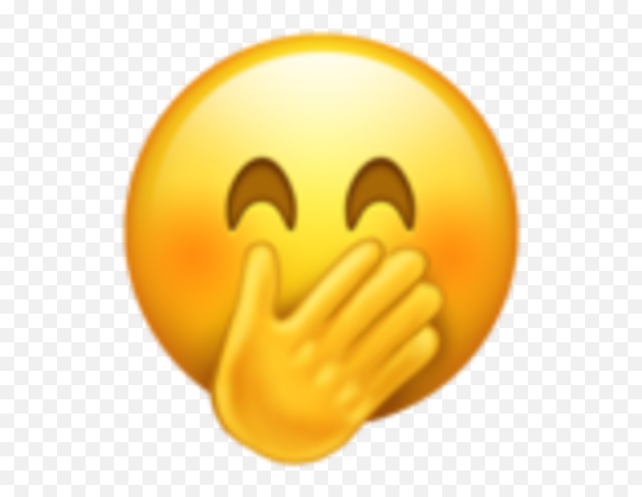 Smiling Eyes And Hand Covering Mouth - Covering Mouth Laughing Emoji,Hand Emoji