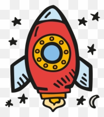 Space Rocket Icon - Outer Space Clipart Black And White Emoji,Rocket Emoji Png
