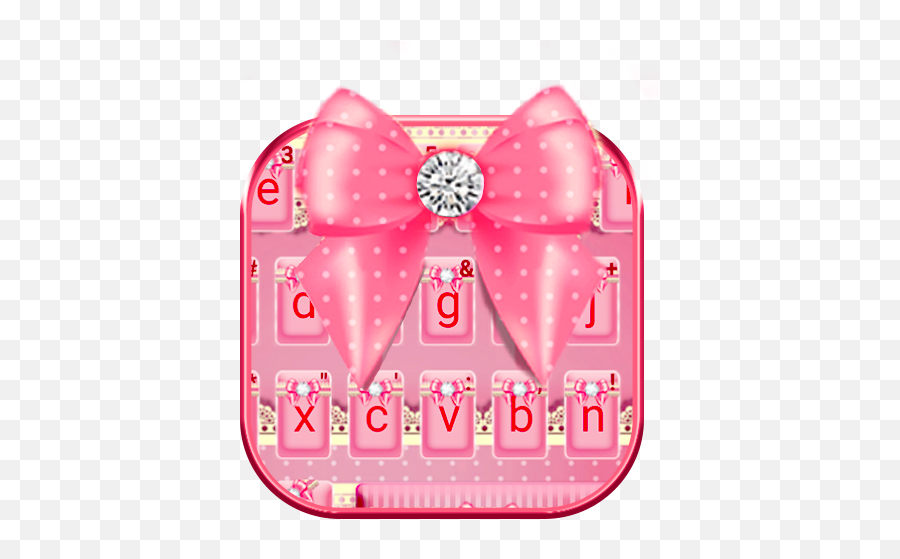 Pink Bowknot Lace Keyboard Theme - Bow Emoji,Pink Ribbon Emoticon Android