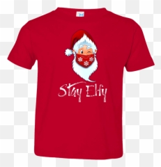 Toddler - Stay Elfy Santa With Face Mask Tshirt Next Level 6010 Heather Gray Emoji,Skype Emojis Cursing