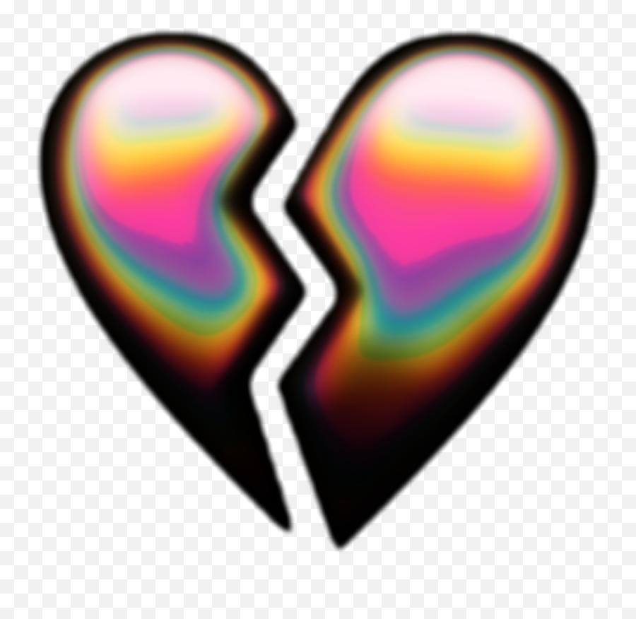 Heart Png - Heart Emoji Holographic Brokenheart Freetoedit Emoji Iphone Png Heart,Yellow Heart Emoji