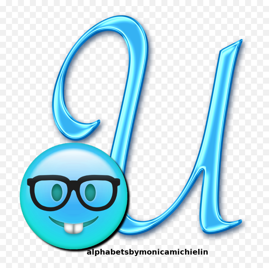 Blue Emoji Emoticon - Small Letter U Png Cursive,Light Teal Emojis