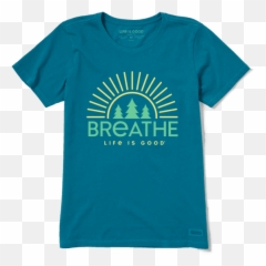 Womenu0027s Yoga T - Shirts Life Is Good Official Website Life Is Good Breathe Emoji,Emoji Dyi Shirt