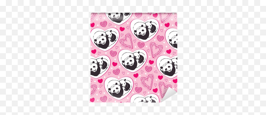 Papel De Parede Padrão Vetorial Sem Costura Com Casal De - Valentine Panda Background Emoji,Imagens Emoticons Casal