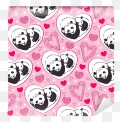 Papel De Parede Padrão Vetorial Sem Costura Com Casal De - Valentine Panda Background Emoji,Imagens Emoticons Casal