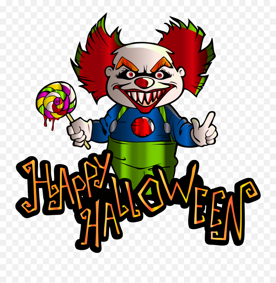 Evil Clown Png Evil Clown Costume - Spooky Happy Halloween Clipart Emoji,Killer Clown Emoji