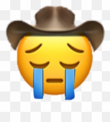 Cry Yeehaw Emoji Emojiremix Sticker - Happy,Yeehaw Emoji