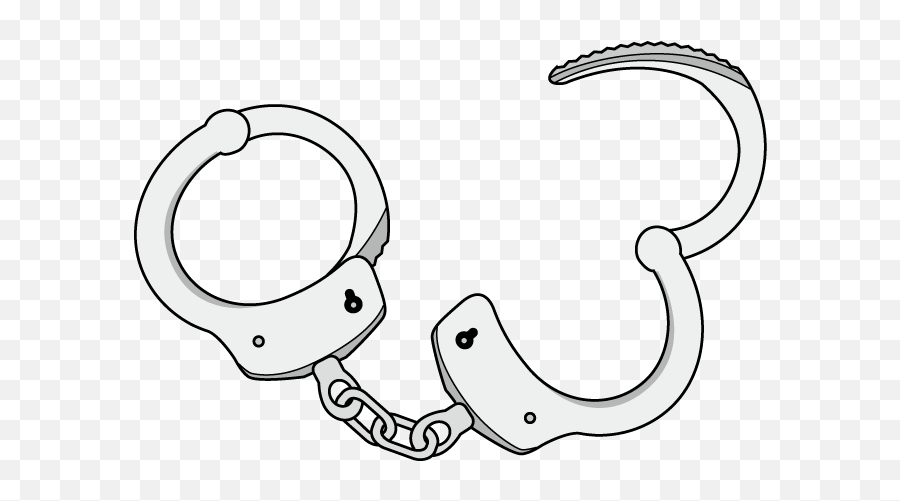 Handcuff Clipart Black And White - Open Handcuffs Cartoon Emoji,Handcuff Emoticon