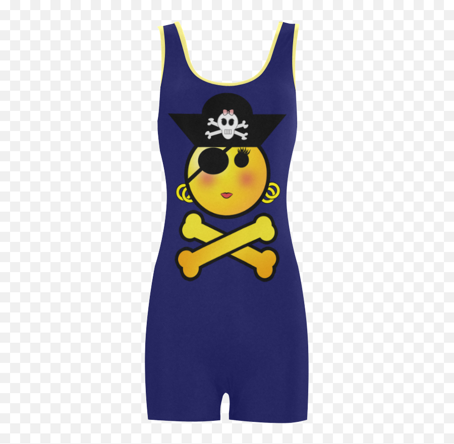 Pirate Emoticon - Smiley Emoji Classic One Piece Swimwear Model S03 Id D536071 Sleeveless,Emoji Classic