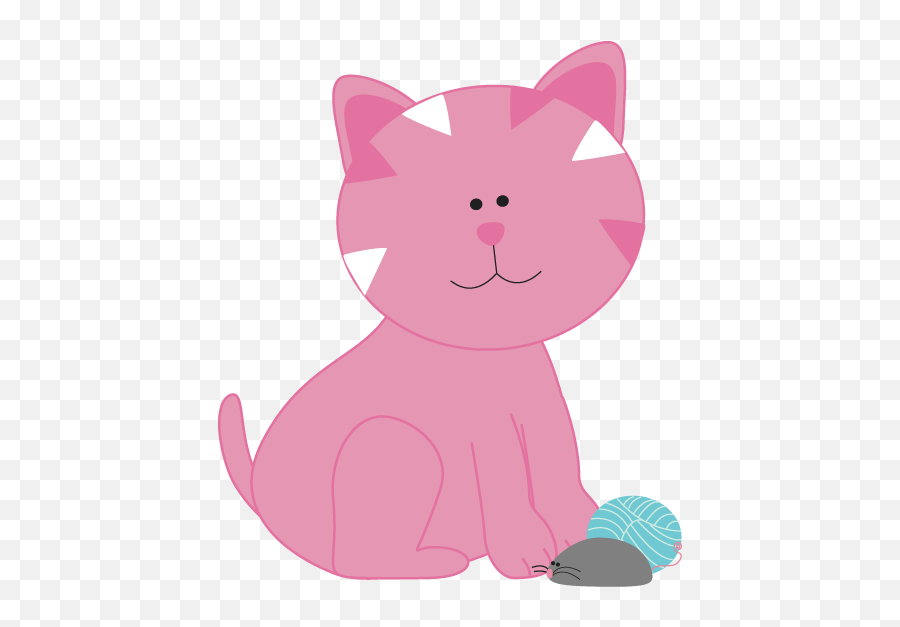 Mouse And Yarn Clip Art - Pink Cat Clipart Emoji,Japanese Emoticon Cat Ball