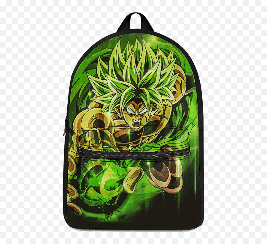 Dragon Ball Z Super Saiyan Broly Green Aura Dope Backpack - Broly Legendary Super Saiyain Emoji,Dbz Emoticon Spirit Bomb Mad