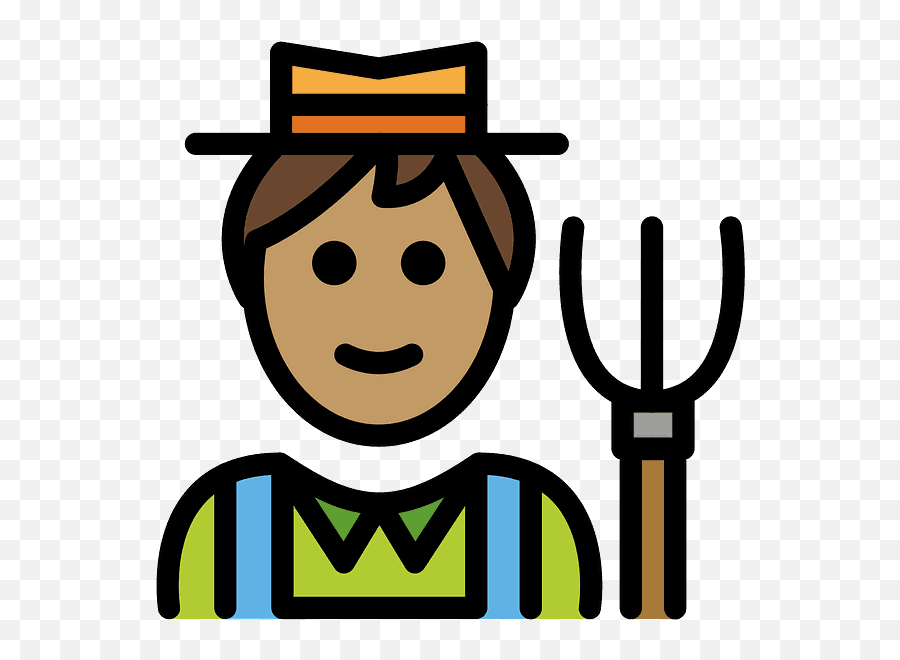 Farmer Emoji Clipart - Dibujo Fasil De Agricultura,Emojis De Fiesta Faciles
